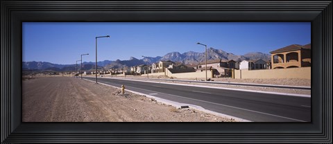 Framed Houses in a row along a road, Las Vegas, Nevada, USA Print