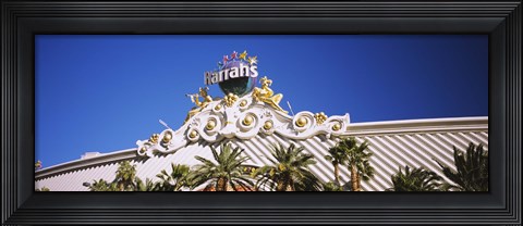 Framed Low angle view of a building, Harrah&#39;s Hotel, Las Vegas, Nevada, USA Print