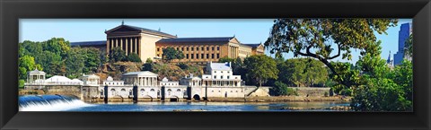 Framed Art museum at the waterfront, Philadelphia Museum Of Art, Schuylkill River, Philadelphia, Pennsylvania, USA Print