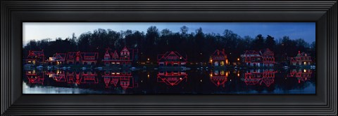 Framed Boathouse at the waterfront, Schuylkill River, Philadelphia, Pennsylvania, USA Print