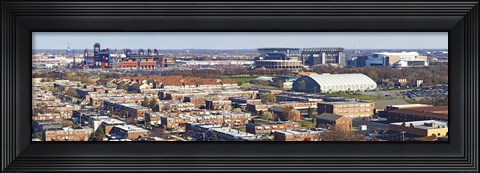 Framed High angle view of a baseball stadium in a city, Eagles Stadium, Philadelphia, Pennsylvania, USA Print