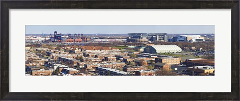 Framed High angle view of a baseball stadium in a city, Eagles Stadium, Philadelphia, Pennsylvania, USA Print