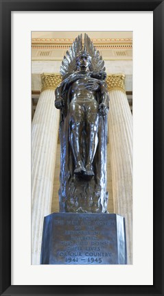 Framed Low angle view of a war memorial statue at a railroad station, 30th Street Station, Philadelphia, Pennsylvania, USA Print