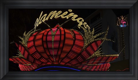 Framed High section view of a casino, Flamingo Casino, Las Vegas, Nevada, USA Print