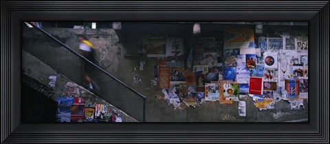 Framed Man walking upstairs from Post Alley to Post Market, Seattle, Washington State, USA Print