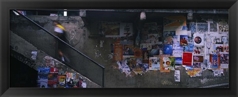 Framed Man walking upstairs from Post Alley to Post Market, Seattle, Washington State, USA Print