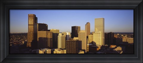 Framed Sun reflecting off skyscrapers in Denver, Colorado, USA Print