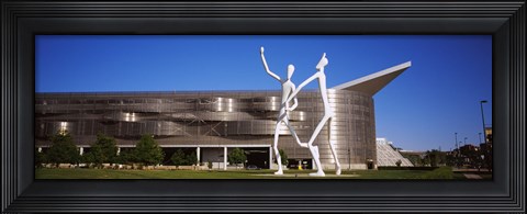 Framed Dancers sculpture by Jonathan Borofsky in front of a building, Colorado Convention Center, Denver, Colorado Print