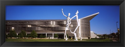 Framed Dancers sculpture by Jonathan Borofsky in front of a building, Colorado Convention Center, Denver, Colorado Print