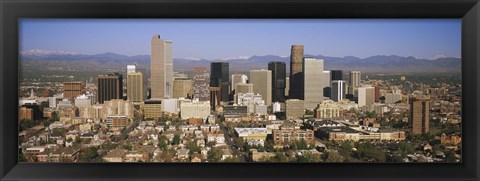 Framed Aerial view of Denver city, Colorado, USA Print