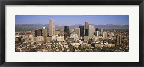 Framed Aerial view of Denver city, Colorado, USA Print