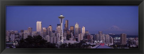 Framed Seattle Skyline Print