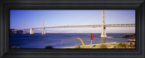 Framed Bridge over an inlet, Bay Bridge, San Francisco, California, USA Print