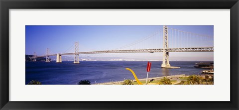 Framed Bridge over an inlet, Bay Bridge, San Francisco, California, USA Print