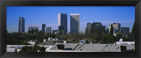 Framed Buildings and skyscrapers in a city, Century City, City of Los Angeles, California, USA Print