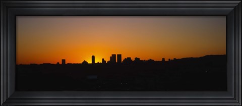 Framed Silhoiette Century City and Westside from Fairfax District, California, USA Print