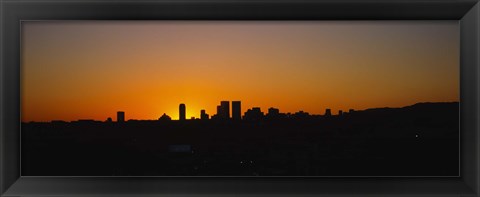 Framed Silhoiette Century City and Westside from Fairfax District, California, USA Print