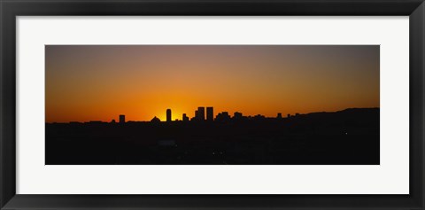 Framed Silhoiette Century City and Westside from Fairfax District, California, USA Print