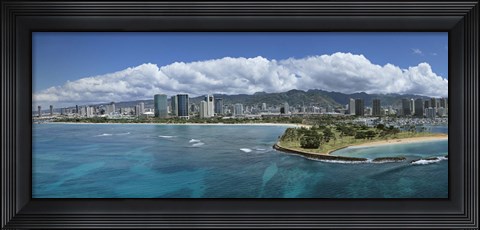 Framed Honolulu, Oahu, Hawaii Waterfront Print