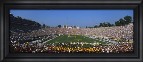Framed High angle view of a football stadium full of spectators, The Rose Bowl, Pasadena, City of Los Angeles, California, USA Print