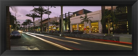 Framed Stores on the roadside, Rodeo Drive, Beverly Hills, California, USA Print