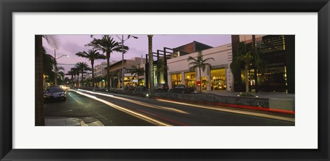 Framed Stores on the roadside, Rodeo Drive, Beverly Hills, California, USA Print