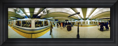 Framed Large group of people at a subway station, Bart Station, San Francisco, California, USA Print