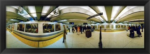 Framed Large group of people at a subway station, Bart Station, San Francisco, California, USA Print