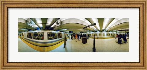 Framed Large group of people at a subway station, Bart Station, San Francisco, California, USA Print