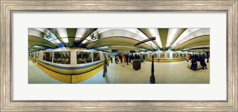 Framed Large group of people at a subway station, Bart Station, San Francisco, California, USA Print