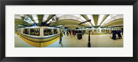 Framed Large group of people at a subway station, Bart Station, San Francisco, California, USA Print