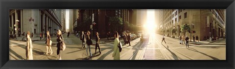 Framed Group of people walking on the street, Montgomery Street, San Francisco, California, USA Print