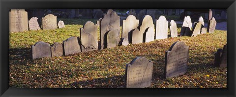 Framed Tombstones in a cemetery, Copp&#39;s Hill Burying Ground, Boston, Massachusetts Print