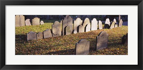 Framed Tombstones in a cemetery, Copp&#39;s Hill Burying Ground, Boston, Massachusetts Print