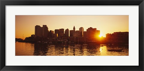 Framed Sunset over skyscrapers, Boston, Massachusetts, USA Print