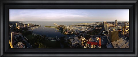 Framed Waterfront Buildings in Tampa Bay Print