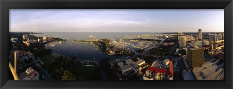Framed Waterfront Buildings in Tampa Bay Print