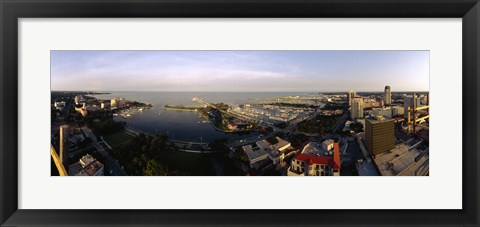 Framed Waterfront Buildings in Tampa Bay Print