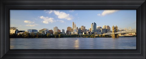 Framed Waterfront Buildings in Cincinnati Print