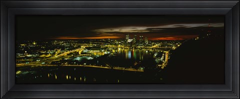 Framed Pittsburgh Buildings at Early Dawn Print