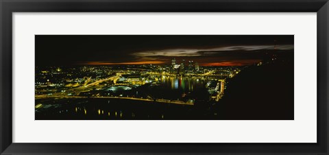 Framed Pittsburgh Buildings at Early Dawn Print