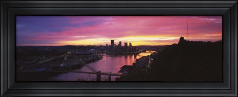 Framed Pittsburgh West End Bridge Sunset Print