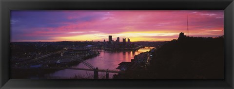 Framed Pittsburgh West End Bridge Sunset Print