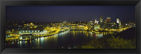 Framed Pittsburgh, Pennsylvania Skyline Print