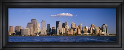 Framed New York City Waterfront with Blue Sky Print
