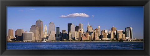 Framed New York City Waterfront with Blue Sky Print
