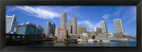 Framed Skyscrapers at the waterfront, Boston, Massachusetts Print