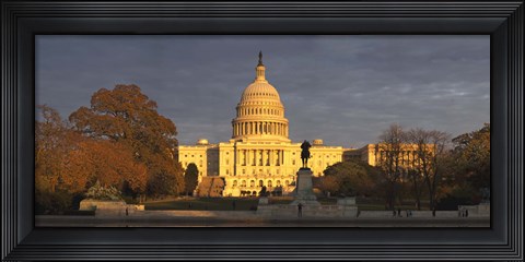 Framed Pond in front of a government building, Capitol Building, Washington DC, USA Print