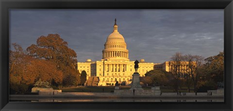 Framed Pond in front of a government building, Capitol Building, Washington DC, USA Print