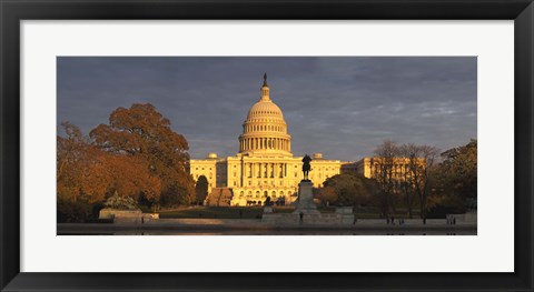 Framed Pond in front of a government building, Capitol Building, Washington DC, USA Print